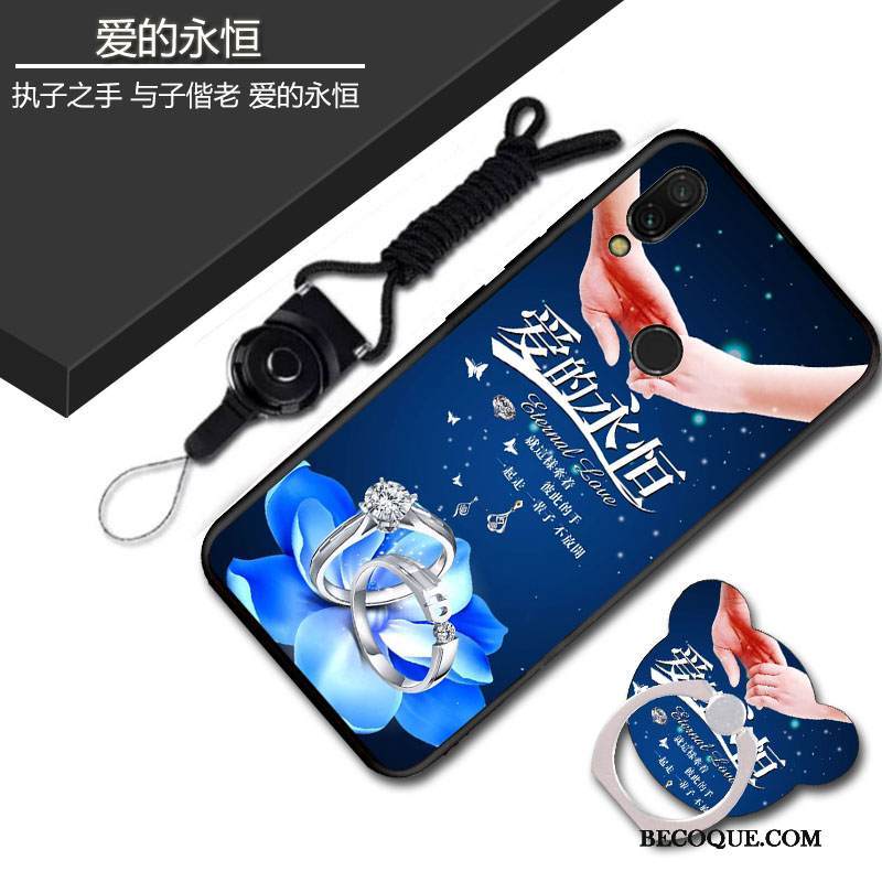 Kuori Redmi Note 7 Pehmeä Neste Kalvo Murtumaton, Kotelo Redmi Note 7 Suojaus Karkaisu Sininen