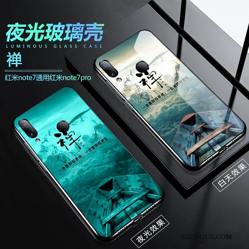 Kuori Redmi Note 7 Silikoni Net Red Pieni, Kotelo Redmi Note 7 Luova Lasi Persoonallisuus