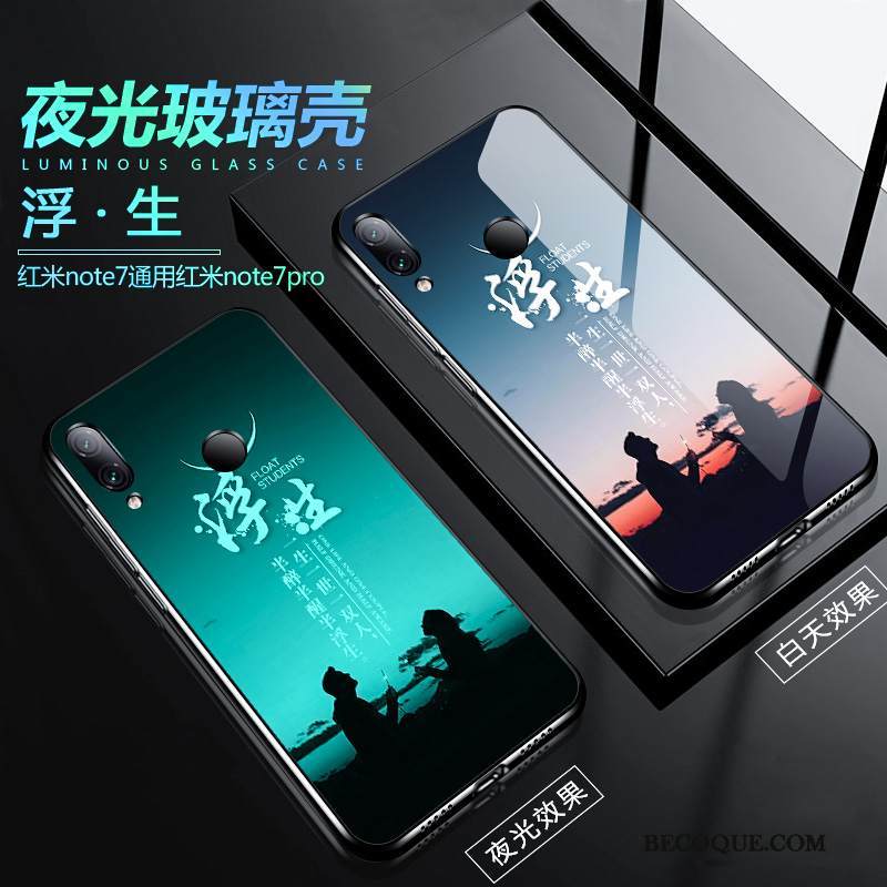 Kuori Redmi Note 7 Silikoni Net Red Pieni, Kotelo Redmi Note 7 Luova Lasi Persoonallisuus