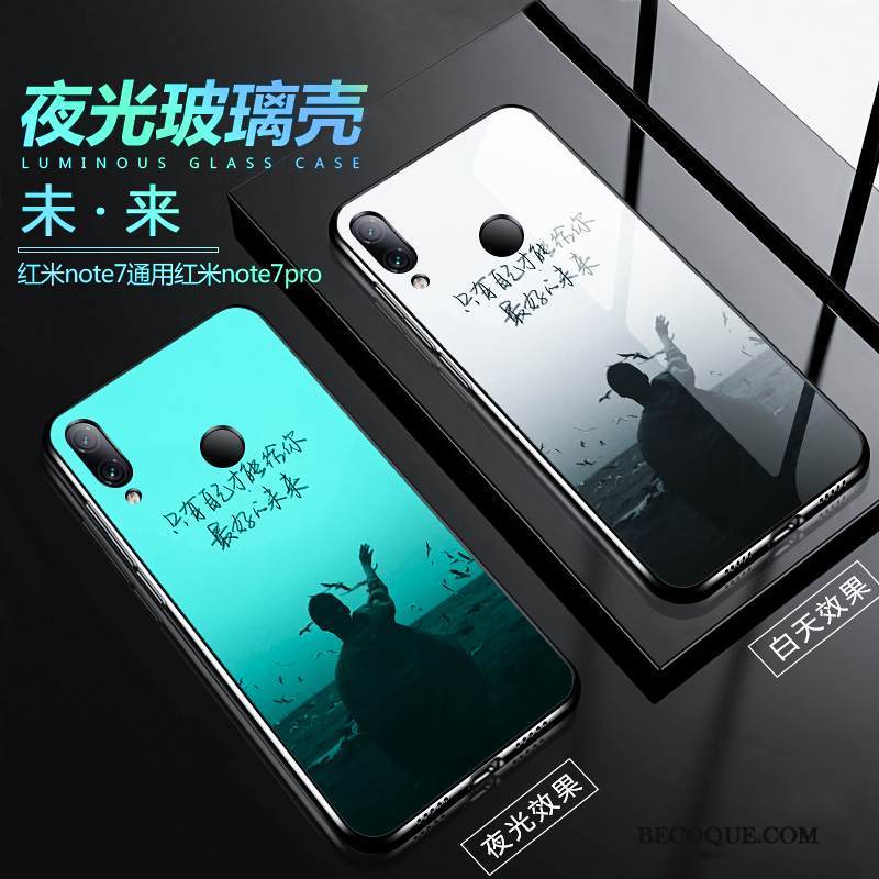 Kuori Redmi Note 7 Silikoni Net Red Pieni, Kotelo Redmi Note 7 Luova Lasi Persoonallisuus