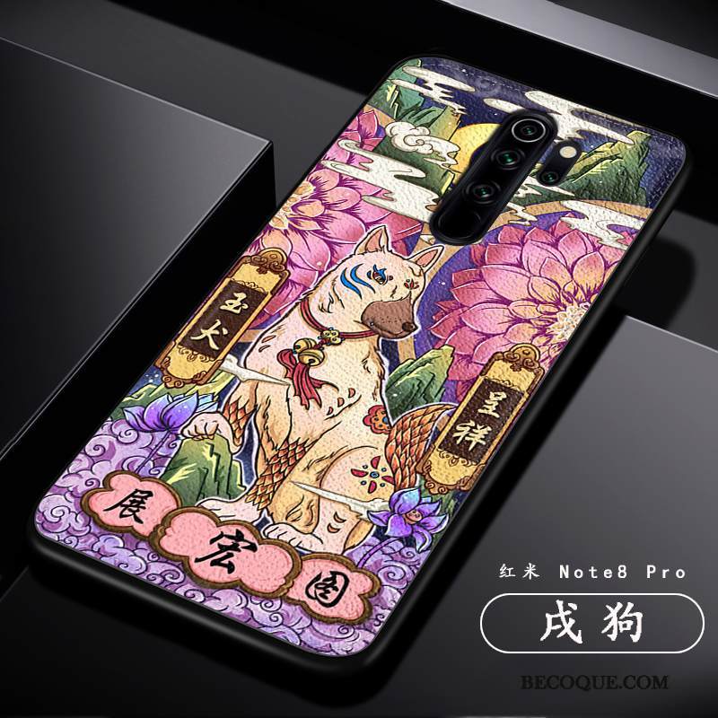 Kuori Redmi Note 8 Pro Nahka Kiinalainen Tyyli Puhelimen Kuoret, Kotelo Redmi Note 8 Pro Laukut Punainen Kukkakuvio