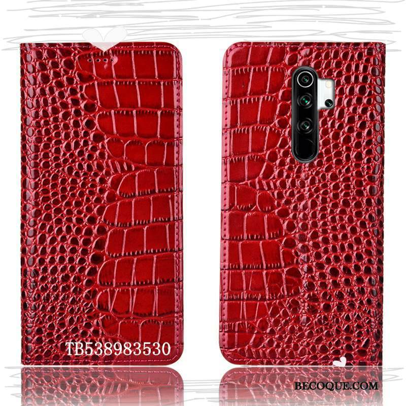 Kuori Redmi Note 8 Pro Nahka Krokotiili Puhelimen Kuoret, Kotelo Redmi Note 8 Pro Suojaus Pieni Punainen