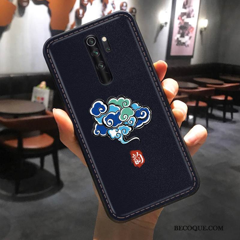 Kuori Redmi Note 8 Pro Nahka Murtumaton Trendi, Kotelo Redmi Note 8 Pro Kohokuviointi Puhelimen Kuoret Kiinalainen Tyyli
