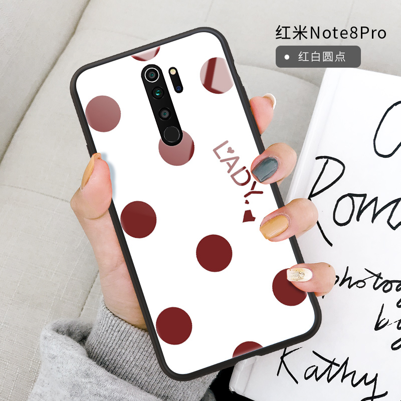Kuori Redmi Note 8 Pro Pehmeä Neste Net Red Peili, Kotelo Redmi Note 8 Pro Silikoni Yksinkertainen Aaltopiste