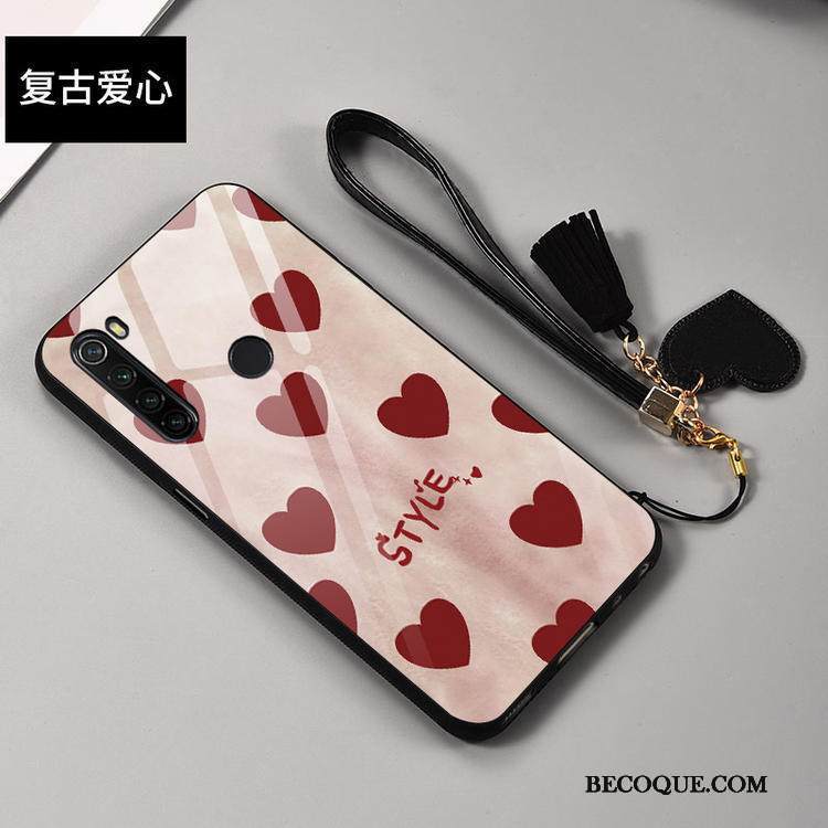 Kuori Redmi Note 8t Laukut Punainen Kalvo, Kotelo Redmi Note 8t Suojaus Valkoinen Karkaisu