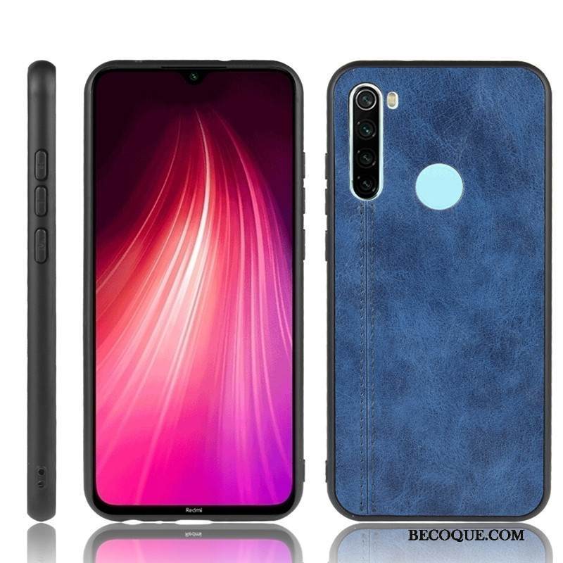 Kuori Redmi Note 8t Nahka Punainen Kova, Kotelo Redmi Note 8t Suojaus Puhelimen Kuoret Sininen