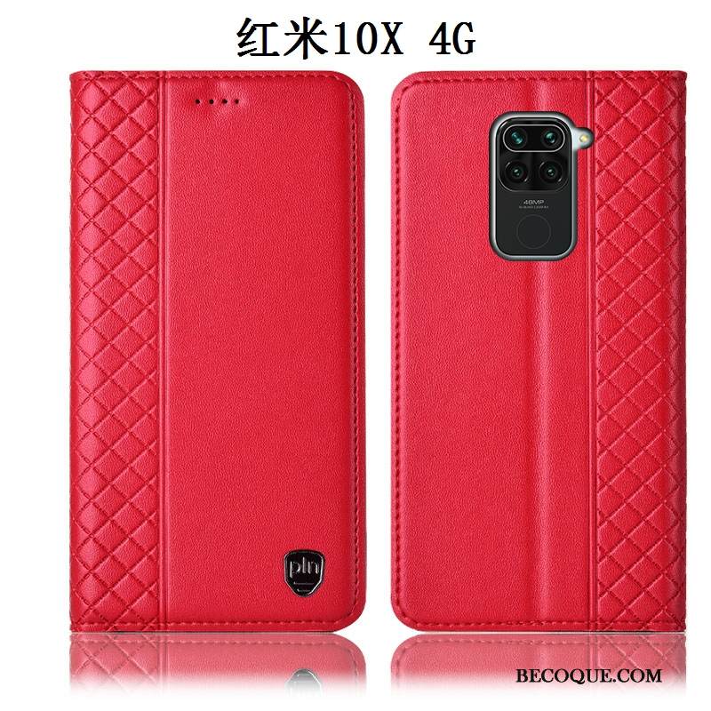 Kuori Redmi Note 9 Suojaus Murtumaton Puhelimen Kuoret, Kotelo Redmi Note 9 Nahka Punainen Pieni