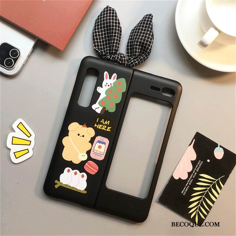 Kuori Samsung Fold Laukut Läpinäkyvä Pesty Suede, Kotelo Samsung Fold Sarjakuva Puhelimen Kuoret Ihana