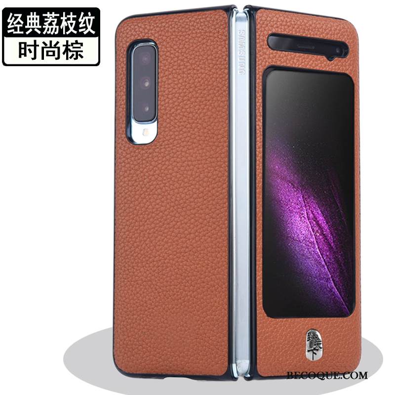 Kuori Samsung Fold Nahka Puhelimen Kuoret Murtumaton, Kotelo Samsung Fold Suojaus Pesty Suede Kulta