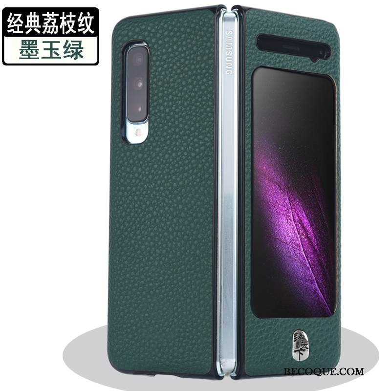 Kuori Samsung Fold Nahka Puhelimen Kuoret Murtumaton, Kotelo Samsung Fold Suojaus Pesty Suede Kulta