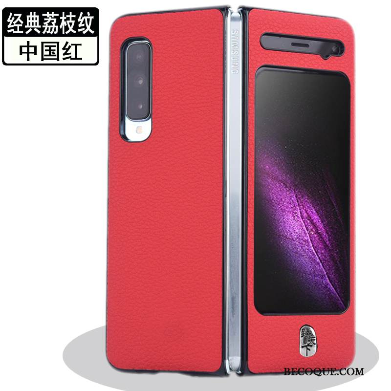 Kuori Samsung Fold Nahka Puhelimen Kuoret Murtumaton, Kotelo Samsung Fold Suojaus Pesty Suede Kulta