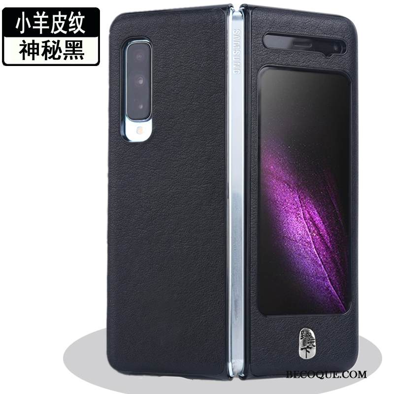 Kuori Samsung Fold Nahka Puhelimen Kuoret Murtumaton, Kotelo Samsung Fold Suojaus Pesty Suede Kulta