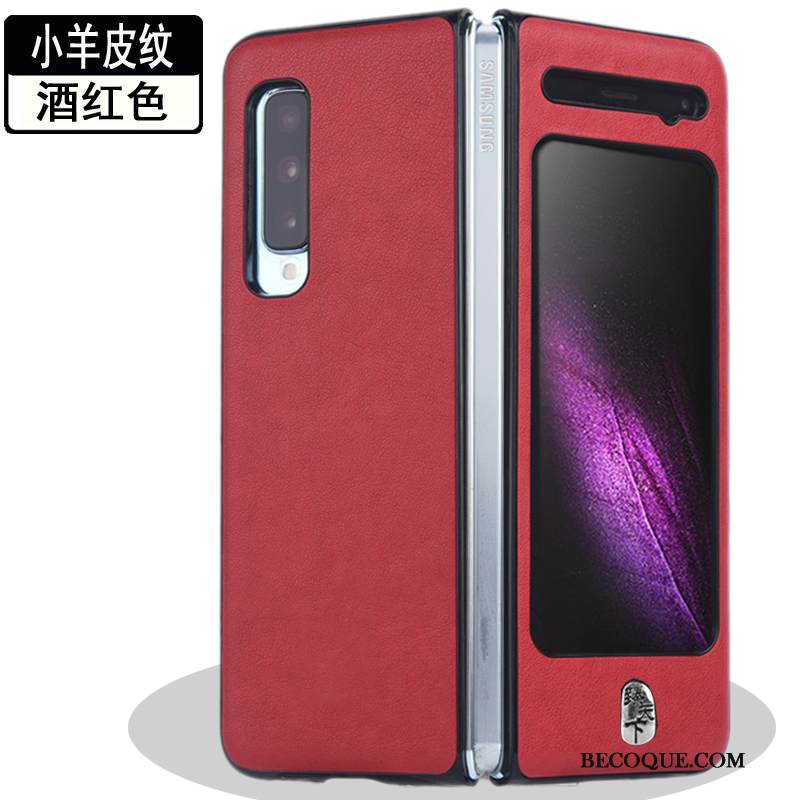 Kuori Samsung Fold Nahka Puhelimen Kuoret Murtumaton, Kotelo Samsung Fold Suojaus Pesty Suede Kulta