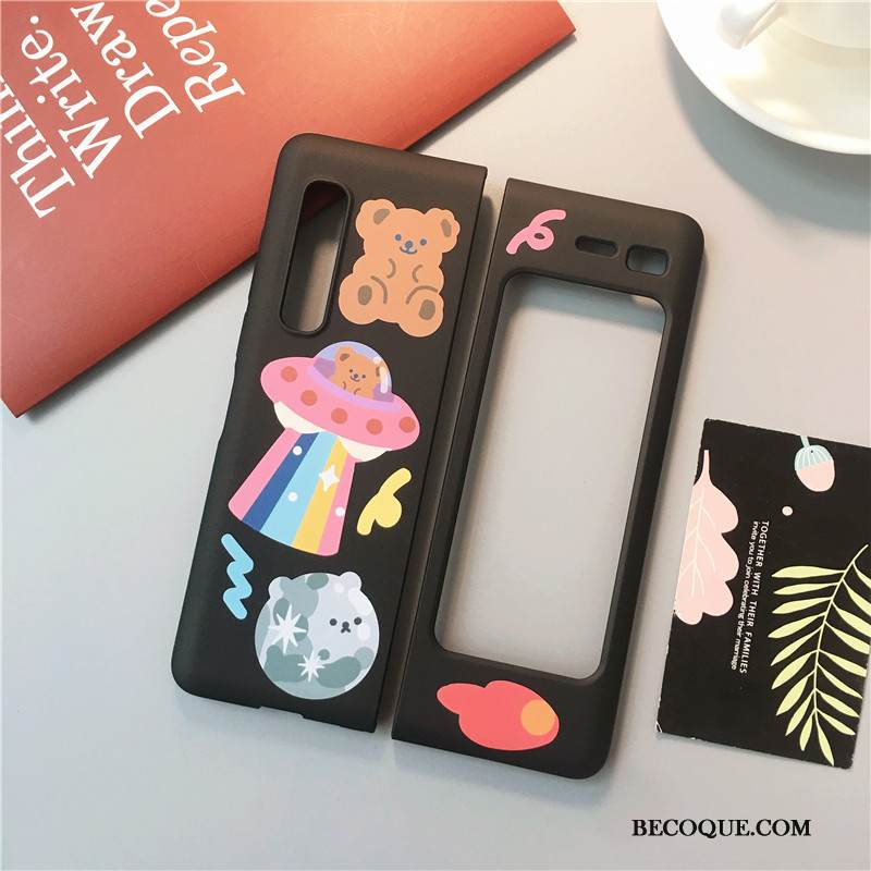 Kuori Samsung Fold Sarjakuva Sininen Ihana, Kotelo Samsung Fold Laukut Puhelimen Kuoret Pesty Suede