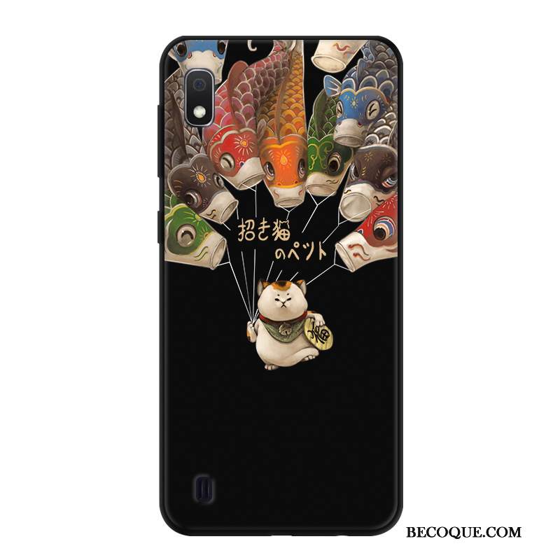 Kuori Samsung Galaxy A10 Luova Puhelimen Kuoret Musta, Kotelo Samsung Galaxy A10 Sarjakuva Persoonallisuus Murtumaton