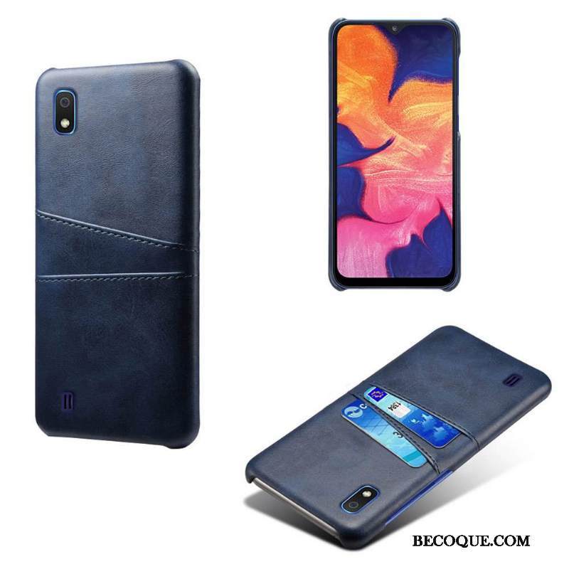 Kuori Samsung Galaxy A10 Nahka Kortti Punainen, Kotelo Samsung Galaxy A10 Suojaus Puhelimen Kuoret Uusi