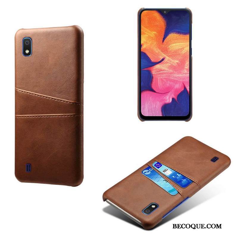 Kuori Samsung Galaxy A10 Nahka Kortti Punainen, Kotelo Samsung Galaxy A10 Suojaus Puhelimen Kuoret Uusi