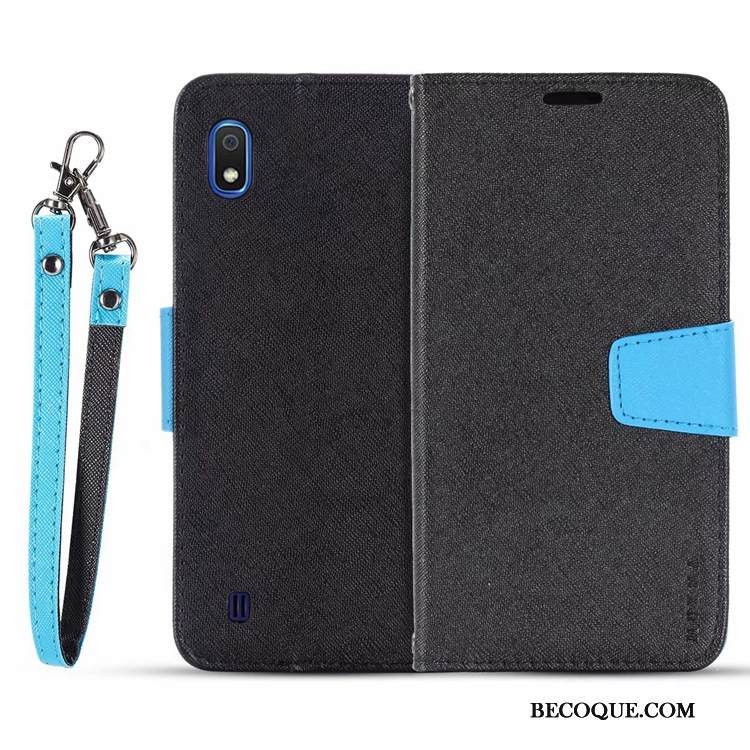 Kuori Samsung Galaxy A10 Nahka Murtumaton Musta, Kotelo Samsung Galaxy A10 Kuoret Puhelimen Kuoret