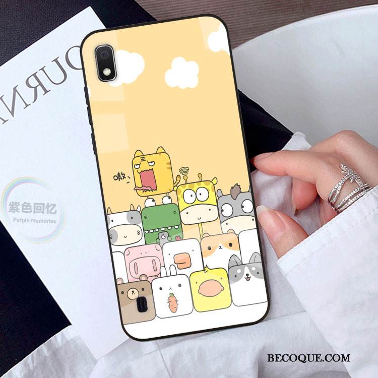 Kuori Samsung Galaxy A10 Sarjakuva Murtumaton Ihana, Kotelo Samsung Galaxy A10 Suojaus Vihreä Lasi