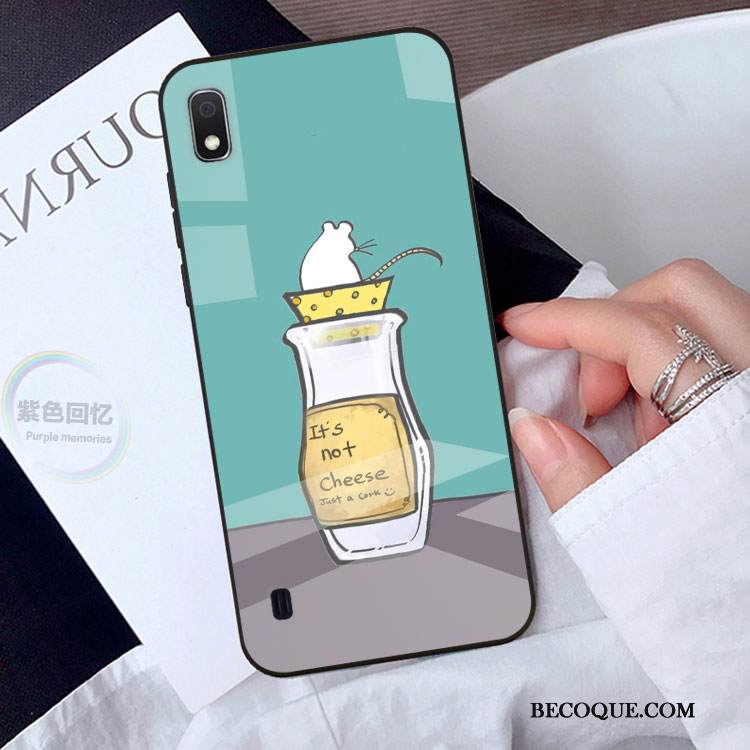 Kuori Samsung Galaxy A10 Sarjakuva Murtumaton Ihana, Kotelo Samsung Galaxy A10 Suojaus Vihreä Lasi