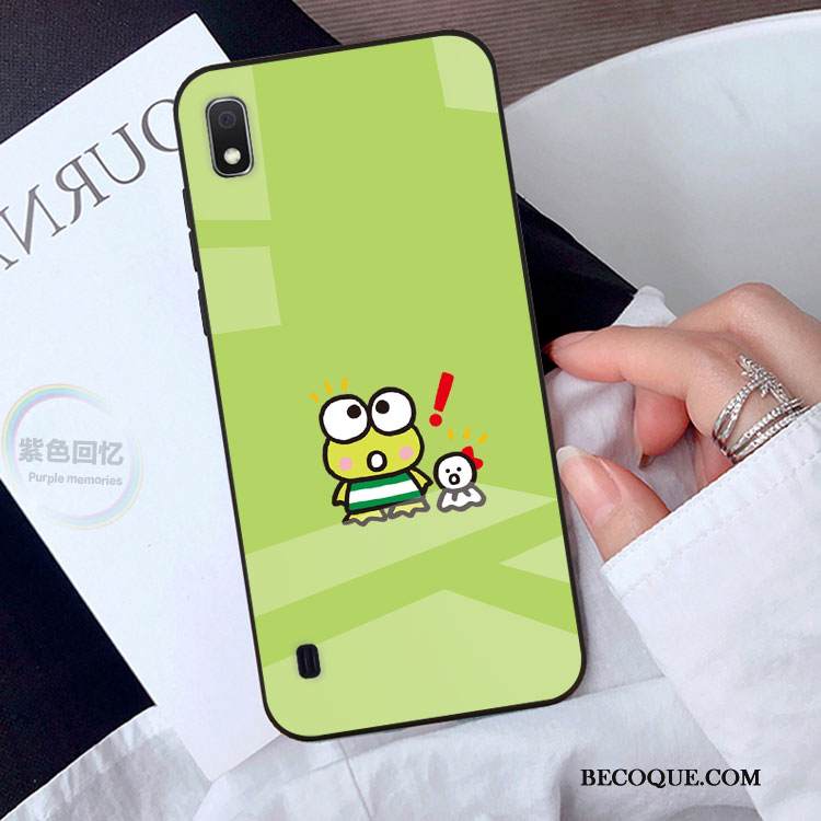 Kuori Samsung Galaxy A10 Sarjakuva Puhelimen Kuoret Lasi, Kotelo Samsung Galaxy A10 Persoonallisuus Vihreä