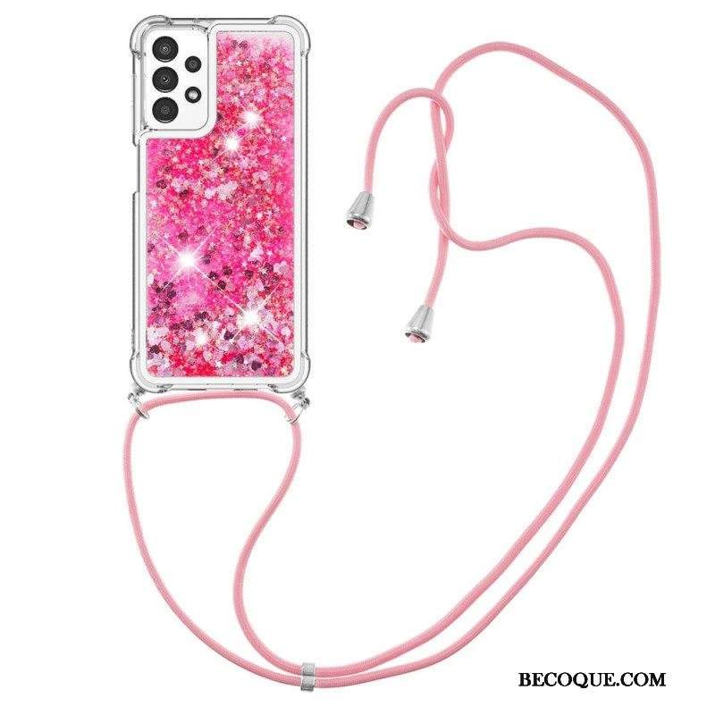 Kuori Samsung Galaxy A13 Kiristysnyörillä Kiristysnyöri Paljetteja