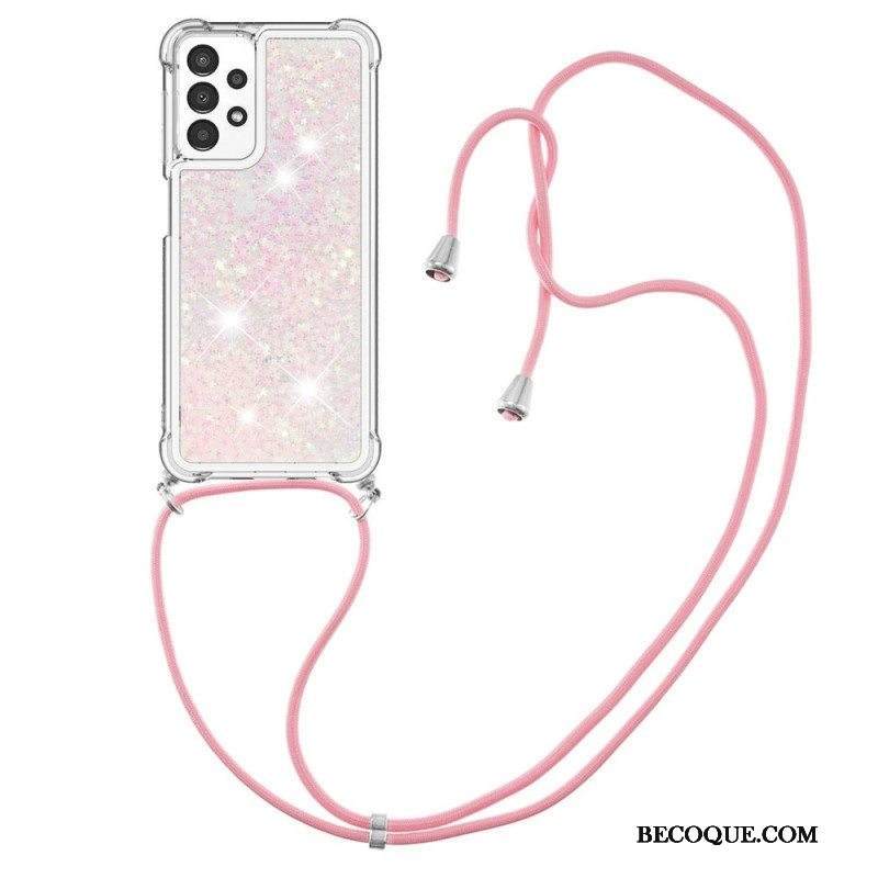 Kuori Samsung Galaxy A13 Kiristysnyörillä Kiristysnyöri Paljetteja