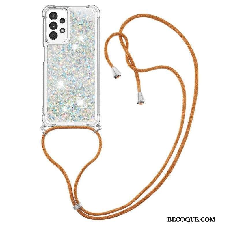 Kuori Samsung Galaxy A13 Kiristysnyörillä Kiristysnyöri Paljetteja