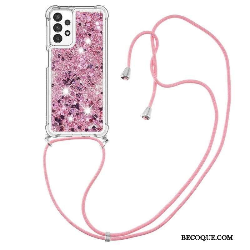 Kuori Samsung Galaxy A13 Kiristysnyörillä Kiristysnyöri Paljetteja