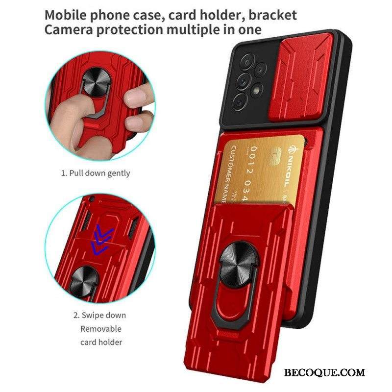 Kuori Samsung Galaxy A13 Korttipidike Ja Linssinsuojukset