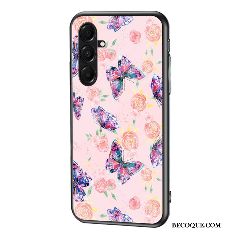 Kuori Samsung Galaxy A17 4g / 5g Karkaistusta Lasista Valmistetut Perhoset