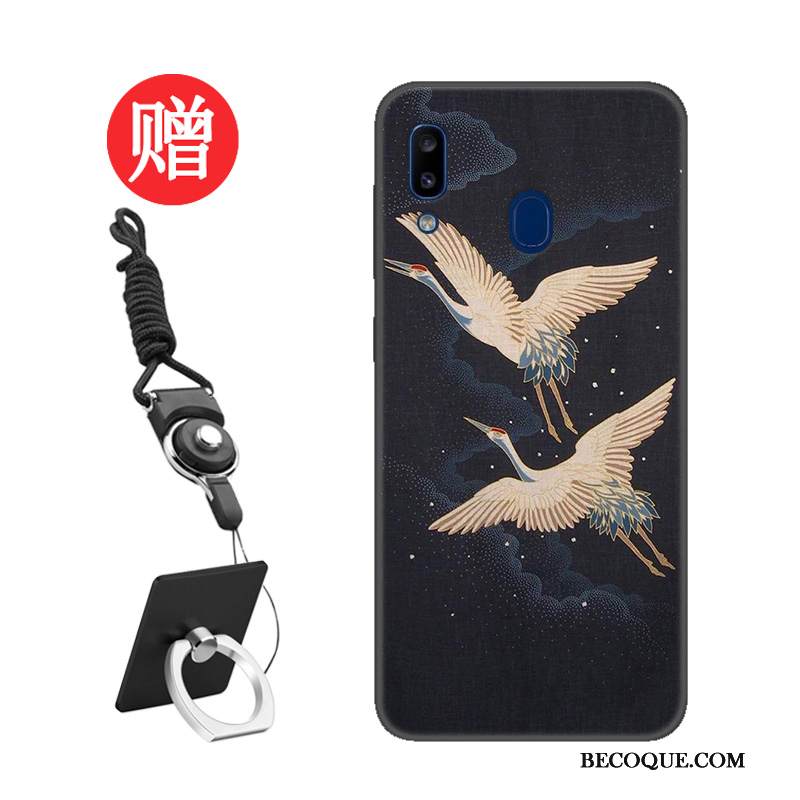 Kuori Samsung Galaxy A20e Pehmeä Neste Net Red Trendi, Kotelo Samsung Galaxy A20e Suojaus Karkaisu Musta