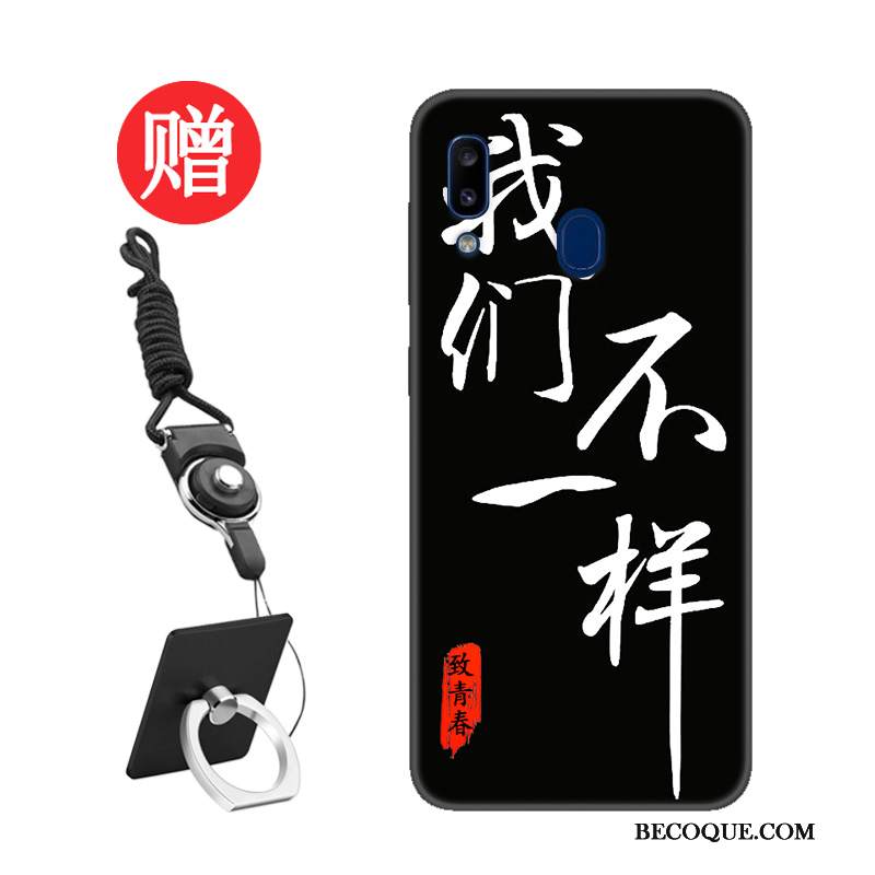 Kuori Samsung Galaxy A20e Pehmeä Neste Net Red Trendi, Kotelo Samsung Galaxy A20e Suojaus Karkaisu Musta