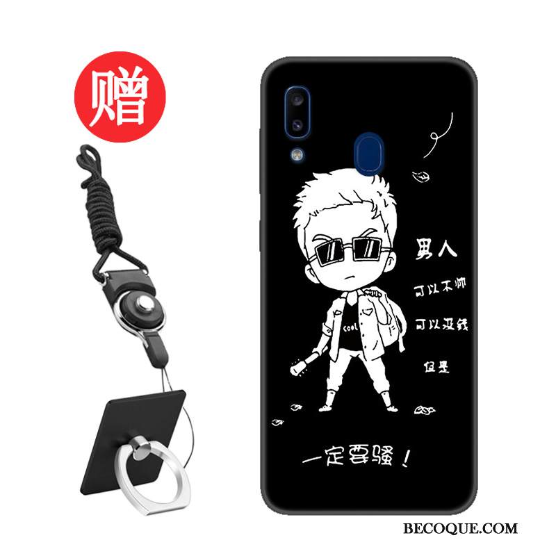 Kuori Samsung Galaxy A20e Pehmeä Neste Net Red Trendi, Kotelo Samsung Galaxy A20e Suojaus Karkaisu Musta