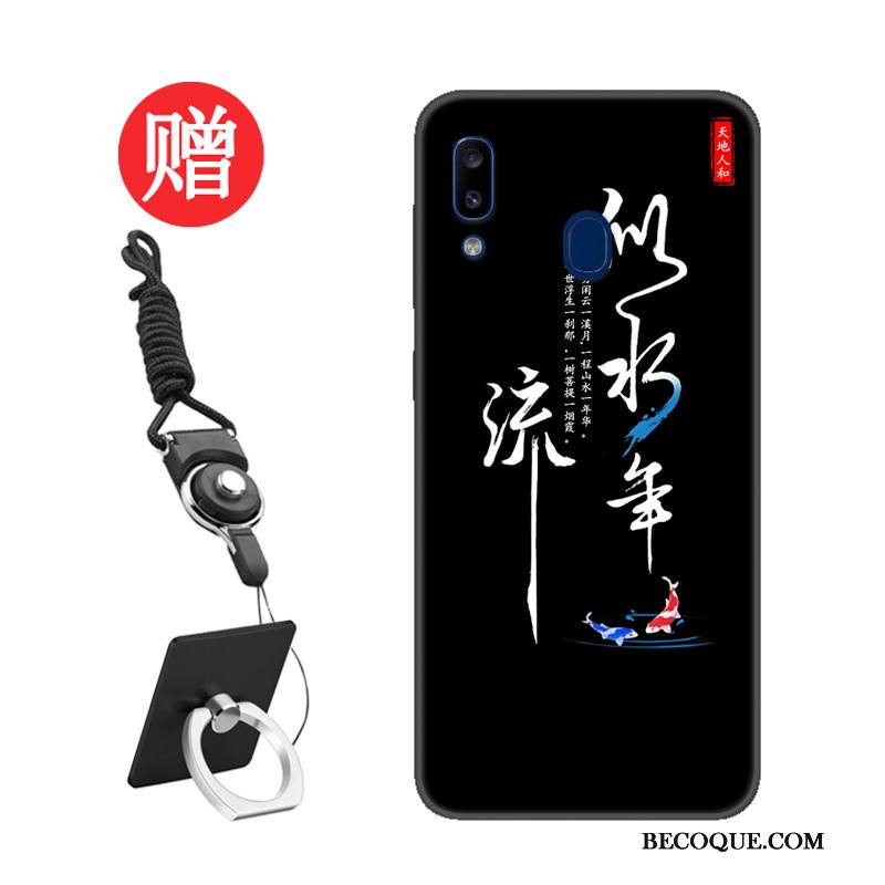 Kuori Samsung Galaxy A20e Pehmeä Neste Net Red Trendi, Kotelo Samsung Galaxy A20e Suojaus Karkaisu Musta