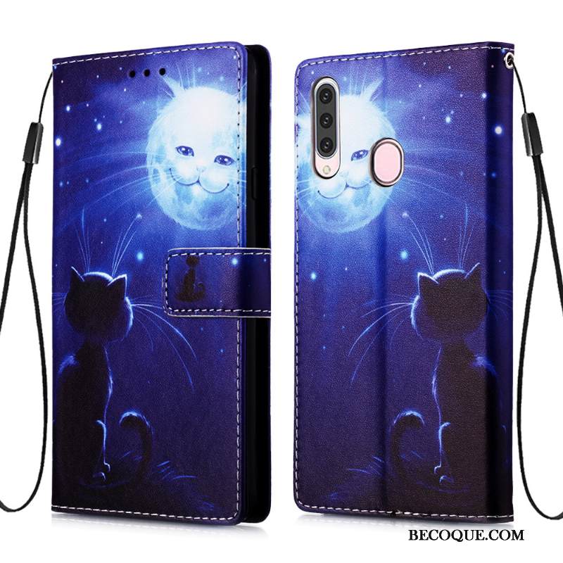 Kuori Samsung Galaxy A20s Kuoret Persoonallisuus Kortti, Kotelo Samsung Galaxy A20s Nahka Sininen