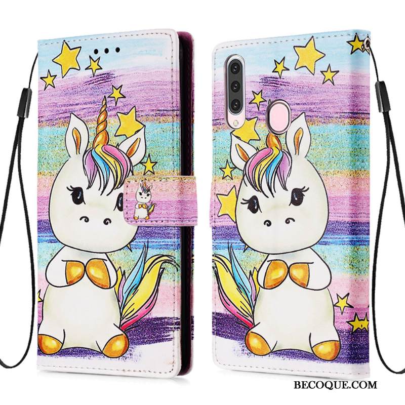 Kuori Samsung Galaxy A20s Kuoret Persoonallisuus Kortti, Kotelo Samsung Galaxy A20s Nahka Sininen