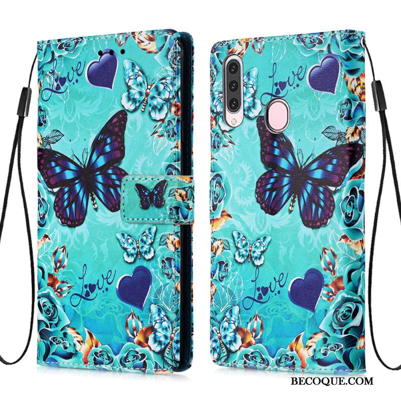 Kuori Samsung Galaxy A20s Kuoret Persoonallisuus Kortti, Kotelo Samsung Galaxy A20s Nahka Sininen