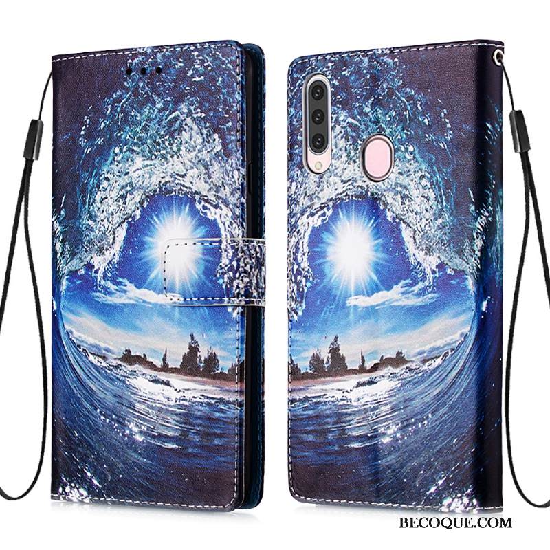 Kuori Samsung Galaxy A20s Kuoret Persoonallisuus Kortti, Kotelo Samsung Galaxy A20s Nahka Sininen