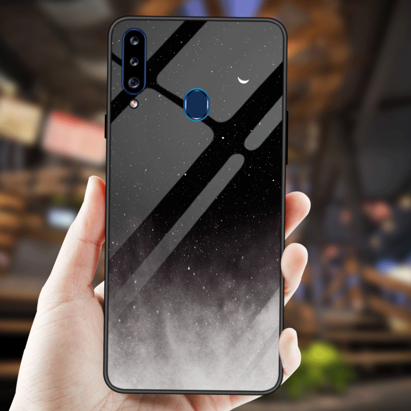 Kuori Samsung Galaxy A20s Laukut Murtumaton Musta, Kotelo Samsung Galaxy A20s Suojaus Peili Lasi