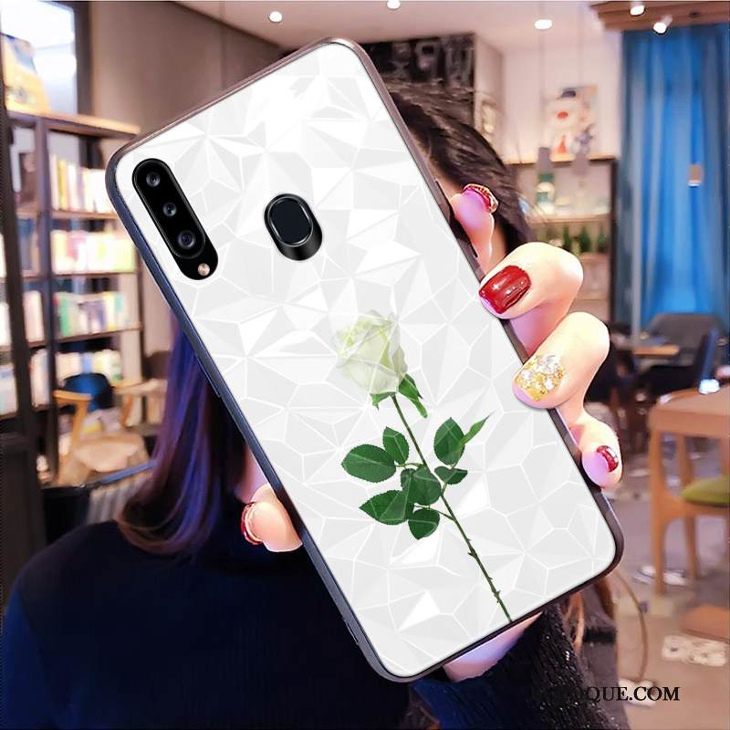 Kuori Samsung Galaxy A20s Laukut Puhelimen Kuoret Timantti, Kotelo Samsung Galaxy A20s Pehmeä Neste Kukkakuvio Vihreä