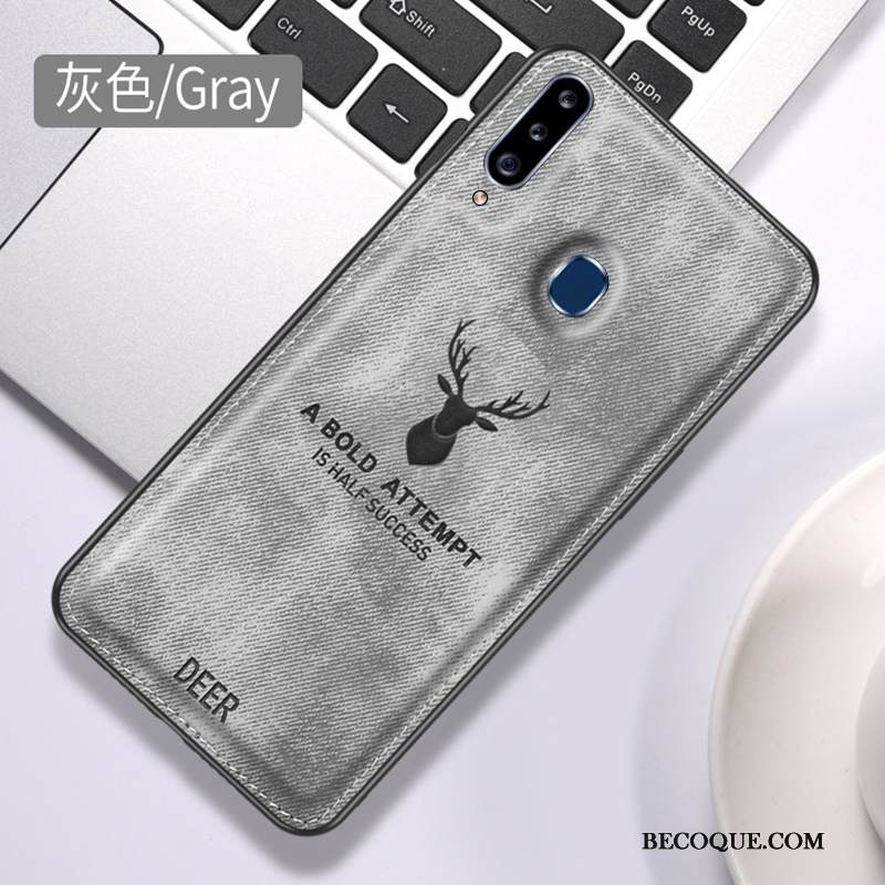 Kuori Samsung Galaxy A20s Laukut Sininen Kukkakuvio, Kotelo Samsung Galaxy A20s Silikoni Ohut Net Red