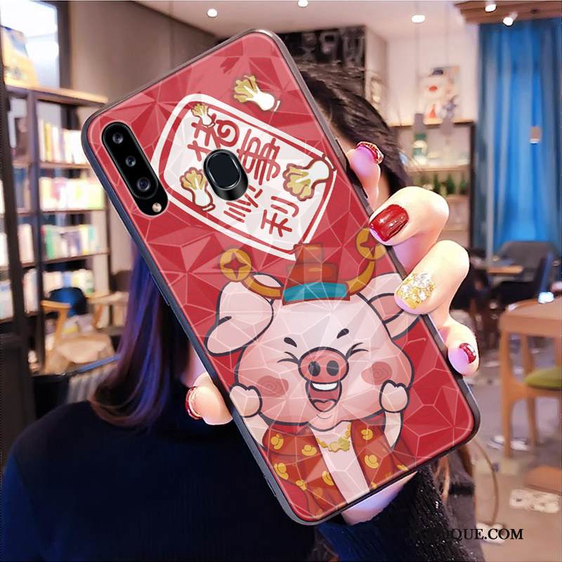 Kuori Samsung Galaxy A20s Laukut Timantti Kissa, Kotelo Samsung Galaxy A20s Rikkaus Kukkakuvio