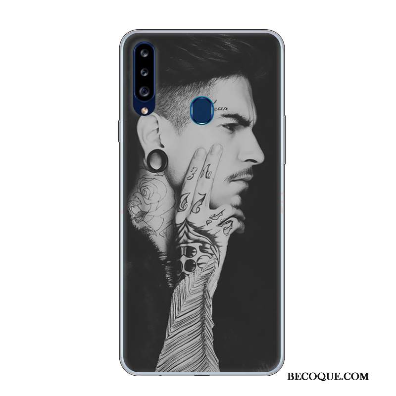 Kuori Samsung Galaxy A20s Sarjakuva Persoonallisuus Murtumaton, Kotelo Samsung Galaxy A20s Suojaus Puhelimen Kuoret Valkoinen