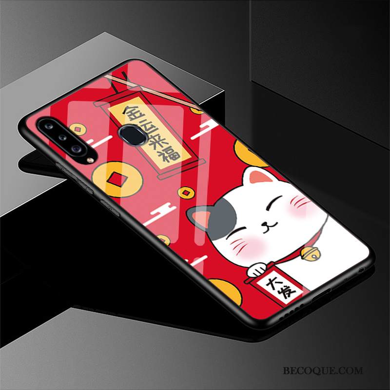 Kuori Samsung Galaxy A20s Suojaus Kova Kissa, Kotelo Samsung Galaxy A20s Rikkaus Lasi