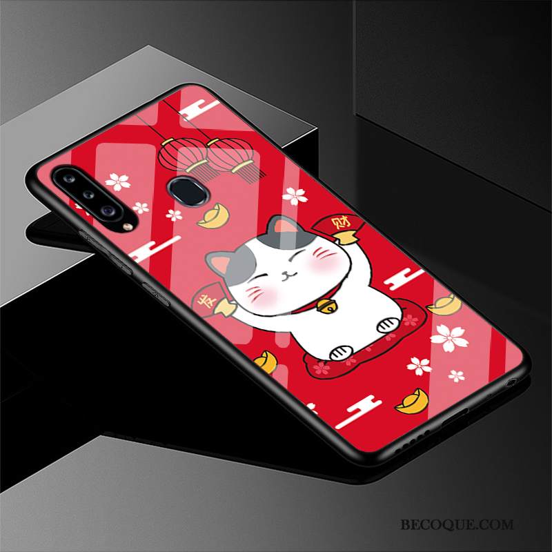 Kuori Samsung Galaxy A20s Suojaus Kova Kissa, Kotelo Samsung Galaxy A20s Rikkaus Lasi