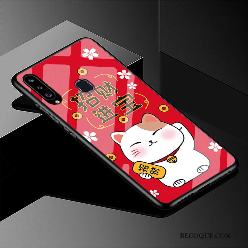 Kuori Samsung Galaxy A20s Suojaus Kova Kissa, Kotelo Samsung Galaxy A20s Rikkaus Lasi