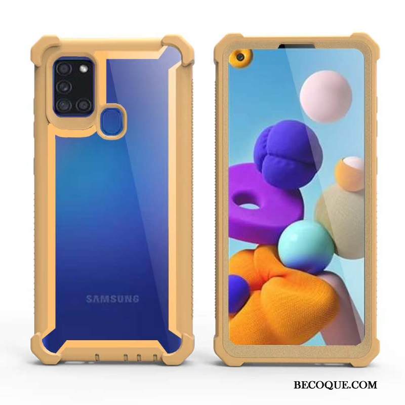 Kuori Samsung Galaxy A21s Laukut Keltainen Murtumaton, Kotelo Samsung Galaxy A21s Suojaus Suupaltti Eurooppa