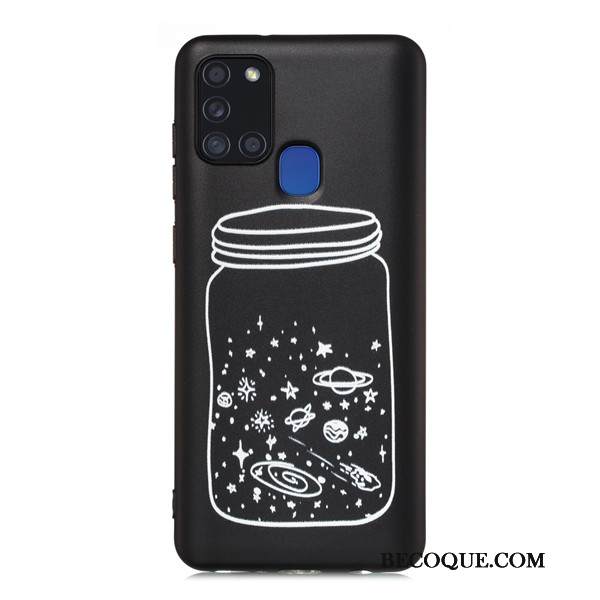 Kuori Samsung Galaxy A21s Laukut Murtumaton Musta, Kotelo Samsung Galaxy A21s Sarjakuva Pesty Suede Puhelimen Kuoret