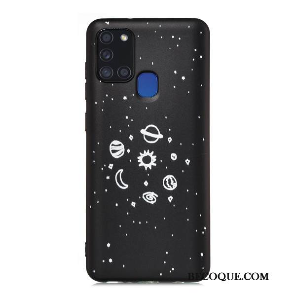 Kuori Samsung Galaxy A21s Laukut Murtumaton Musta, Kotelo Samsung Galaxy A21s Sarjakuva Pesty Suede Puhelimen Kuoret